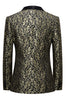 Laden Sie das Bild in den Galerie-Viewer, Goldener Jacquard Schal Revers Herren Blazer