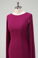 Laden Sie das Bild in den Galerie-Viewer, Grape Bodycon Cocktail Partykleid mit Umhang