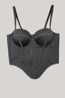 Laden Sie das Bild in den Galerie-Viewer, Rosa Spaghettiträger Korsett Oberteil mit asymmetrischem Saum