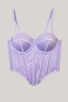 Laden Sie das Bild in den Galerie-Viewer, Rosa Spaghettiträger Korsett Oberteil mit asymmetrischem Saum