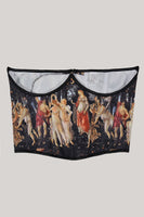 Laden Sie das Bild in den Galerie-Viewer, Stilvolles schwarzes Korsett Spitzenoberteil mit Muster