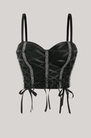 Laden Sie das Bild in den Galerie-Viewer, Sexy schwarzes Crop Top mit Schnürung