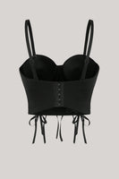Laden Sie das Bild in den Galerie-Viewer, Sexy schwarzes Crop Top mit Schnürung
