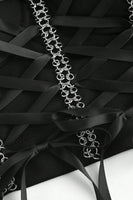 Laden Sie das Bild in den Galerie-Viewer, Sexy schwarzes Crop Top mit Schnürung