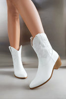 Laden Sie das Bild in den Galerie-Viewer, Goldene Western-Cowgirl-Stiefel mit kleinem Absatz und goldenem Tiefabsatz