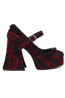 Laden Sie das Bild in den Galerie-Viewer, Schwarze geschlossene Plateauschuhe mit Blockabsatz