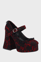 Laden Sie das Bild in den Galerie-Viewer, Schwarze geschlossene Plateauschuhe mit Blockabsatz