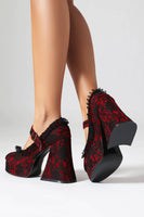 Laden Sie das Bild in den Galerie-Viewer, Schwarze geschlossene Plateauschuhe mit Blockabsatz