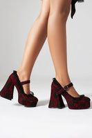 Laden Sie das Bild in den Galerie-Viewer, Schwarze geschlossene Plateauschuhe mit Blockabsatz