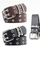 Laden Sie das Bild in den Galerie-Viewer, Boho Schwarzer Vintage Niet Breiter Ledergürtel