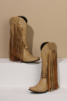 Laden Sie das Bild in den Galerie-Viewer, Schwarze Damen Stickerei Quaste Lederstiefel