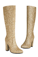 Laden Sie das Bild in den Galerie-Viewer, Glitzernde blaue Cowgirl-Stiefel mit hohen Absätzen