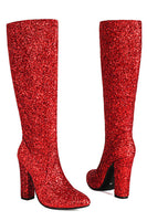 Laden Sie das Bild in den Galerie-Viewer, Glitzernde blaue Cowgirl-Stiefel mit hohen Absätzen