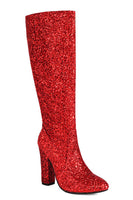 Laden Sie das Bild in den Galerie-Viewer, Glitzernde blaue Cowgirl-Stiefel mit hohen Absätzen