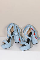 Laden Sie das Bild in den Galerie-Viewer, Damen Schwarze Stickerei Riemchen Klobiger Absatz Offene Zehe Sandalen Schuhe