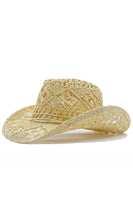 Laden Sie das Bild in den Galerie-Viewer, Apricot Stricken Western Cowboy Hut Strohhut Aushöhlen Sonnenhut