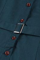 Laden Sie das Bild in den Galerie-Viewer, Einfaches burgunderrotes Vintage Kleid mit Reversausschnitt aus den 1950er Jahren