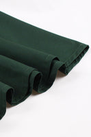 Laden Sie das Bild in den Galerie-Viewer, Dunkelgrünes Vintage Kleid aus den 1950er Jahren mit Stehkragen