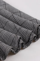 Laden Sie das Bild in den Galerie-Viewer, Graues kariertes Vintage Kleid mit Reversausschnitt aus den 1950er Jahren