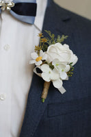 Laden Sie das Bild in den Galerie-Viewer, Aprikose Handgelenk Corsage Herren Boutonniere für die Hochzeit