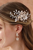 Laden Sie das Bild in den Galerie-Viewer, Blume Kristall Perle Strass Hochzeit Haarspange