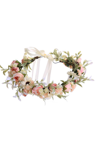 Blush Kamelie Blumenkrone Braut Hochzeit Stirnband