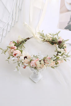 Blush Kamelie Blumenkrone Braut Hochzeit Stirnband