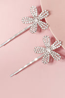 Laden Sie das Bild in den Galerie-Viewer, 2pcs blumenförmige Braut Pony Haarnadeln