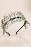 Laden Sie das Bild in den Galerie-Viewer, Grünes Vintage Braut Kristall Stirnband für Hochzeitsfeier
