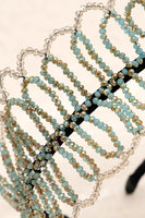 Laden Sie das Bild in den Galerie-Viewer, Grünes Vintage Braut Kristall Stirnband für Hochzeitsfeier