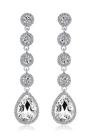 Laden Sie das Bild in den Galerie-Viewer, Braut weiße klare Kristall Hochzeit Ohrringe