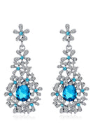 Laden Sie das Bild in den Galerie-Viewer, Brauthochzeit weiße Anhänger Blume Ohrringe