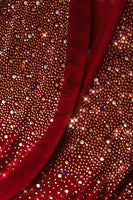 Laden Sie das Bild in den Galerie-Viewer, Schwarzes glänzendes Brautjungferngewand mit Strasssteinen