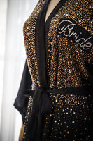 Laden Sie das Bild in den Galerie-Viewer, Schwarzes funkelndes Brautgewand mit Strasssteinen