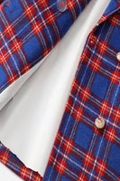 Laden Sie das Bild in den Galerie-Viewer, Rot Blau Karo Zweireihiger Damen Blazer