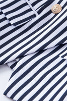 Laden Sie das Bild in den Galerie-Viewer, Weiß-Blau gestreifter Damenblazer