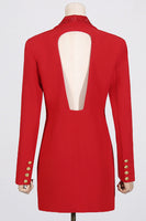 Laden Sie das Bild in den Galerie-Viewer, Glitzernder schwarzer Schal Revers Rückenfreier Perlen-Blazer für Damen