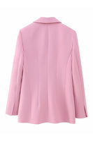 Laden Sie das Bild in den Galerie-Viewer, Rosa Schal Revers Ein Knopf 2 Stück Frauen Anzüge