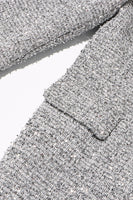 Laden Sie das Bild in den Galerie-Viewer, Silber Schwarz Peak Revers Slim Fit Damen Blazer