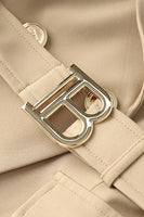 Laden Sie das Bild in den Galerie-Viewer, Hellbrauner Peak Revers Slim Fit Damen Blazer mit Gürtel