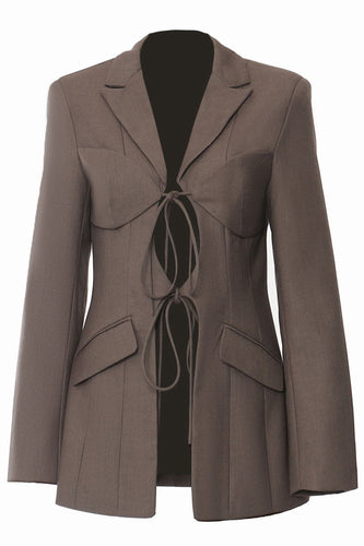 Coffee Slim Fit Schnürblazer für Damen