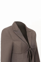 Laden Sie das Bild in den Galerie-Viewer, Coffee Slim Fit Schnürblazer für Damen