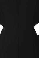 Laden Sie das Bild in den Galerie-Viewer, Schwarzer Slim Fit Cut-out Damen Kragenloser Blazer