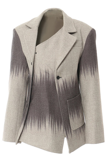 Grauer Blazer mit gekerbtem Revers für Damen