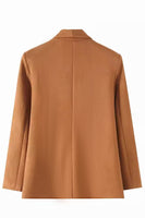Laden Sie das Bild in den Galerie-Viewer, Casual Camel Shawl Revers Offen Damen Blazer