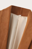 Laden Sie das Bild in den Galerie-Viewer, Casual Camel Shawl Revers Offen Damen Blazer