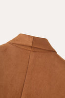 Laden Sie das Bild in den Galerie-Viewer, Casual Camel Shawl Revers Offen Damen Blazer