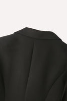 Laden Sie das Bild in den Galerie-Viewer, Schwarzer einreihiger Damenblazer mit gekerbtem Revers