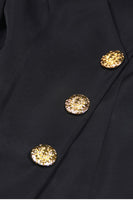 Laden Sie das Bild in den Galerie-Viewer, Schwarzer Slim Fit Langer Damenblazer mit V-Ausschnitt