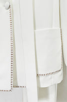 Laden Sie das Bild in den Galerie-Viewer, Weißer Schal Peak Revers 2 Stück Frauen Anzüge